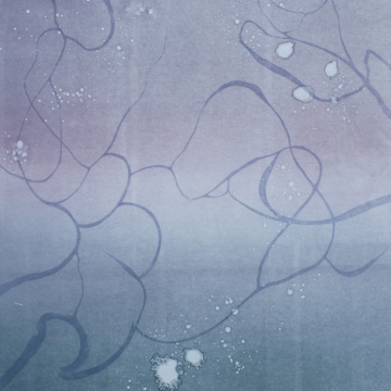Respiration I. Ballpoint pen, monotype, chine collé. 78 x 53 cm. 2018