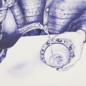 Amulets- Cup.  Ballpoint pen. 21 x 29 cm. 2015