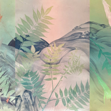Havinaa / Rustling. Pencil and monotype. 5 parts, 69,5 x 263 cm. 2026