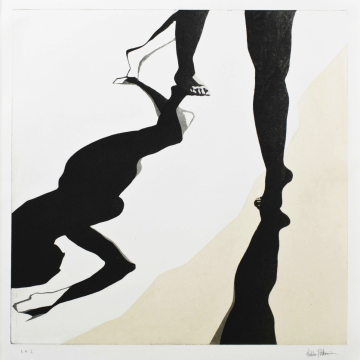 Shadow dance III. Aquatint, chine collé. 50 x 50 cm. 2013