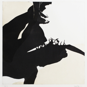 Shadow dance IX. Aquatint, chine collé. 50 x 50 cm. 2013