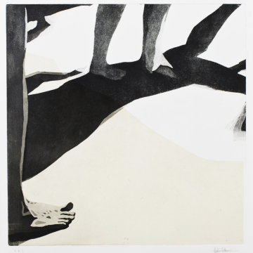 Shadow dance VI. Aquatint, chine collé. 50 x 50 cm. 2013